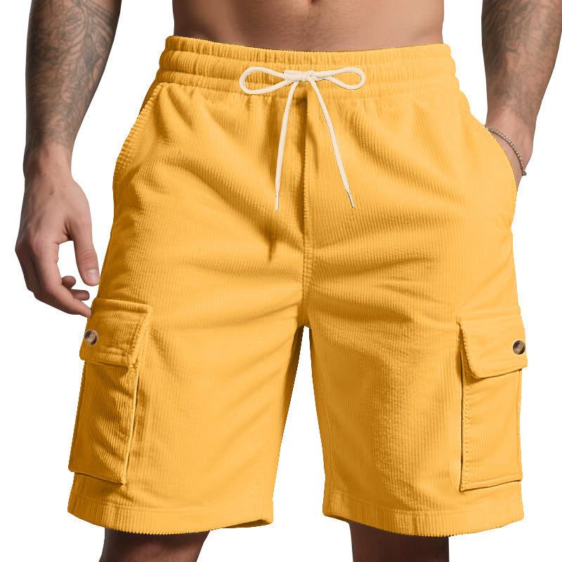 Herren nan Cord-Cargo-Shorts mit elastischem Tunnelzugbund, aufgesetzten Cargotaschen und weichem Baumwollmix Echo Archiv