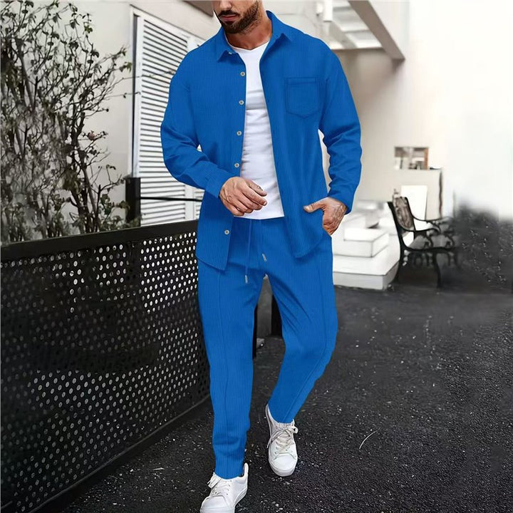 Herren lässiges Freizeithemd und Hose Set Echoarchiv
