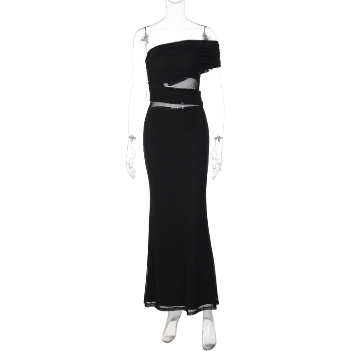 Damen Elegantes Maxikleid mit asymmetrischem Oberteil und Raffungen Echo Archiv