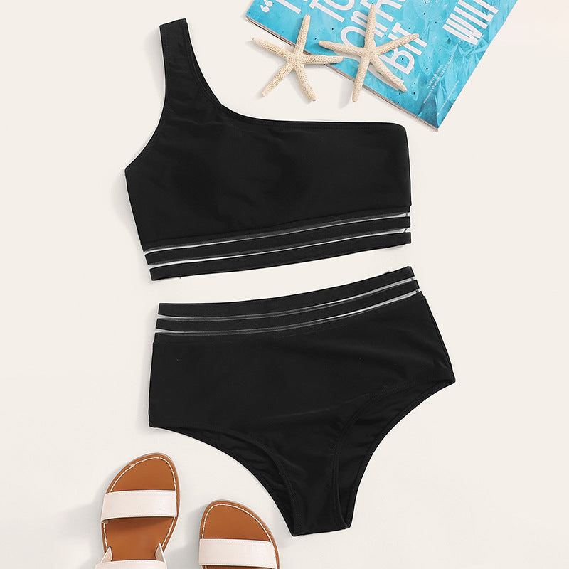Damen asymmetrisches Bikini-Set mit elastischen Bändern Echo Archiv