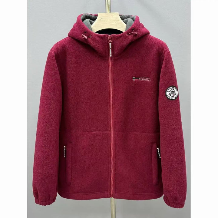 Herren Warme Fleece-Kapuzenjacke mit Sherpa-Futter, Windschutz & Reißverschlusstaschen Echo Archiv