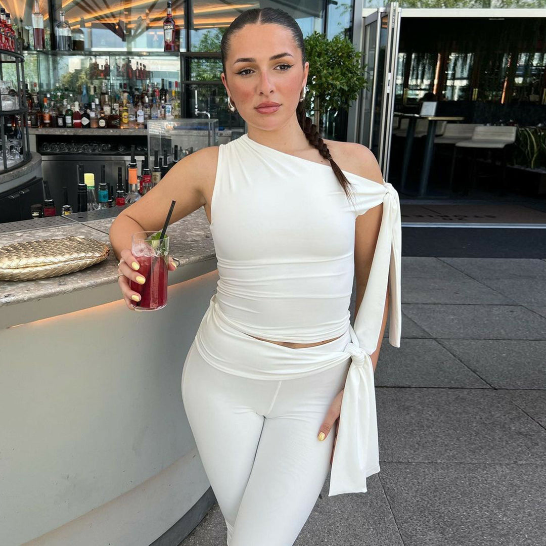 Damen Einseitiger Jumpsuit mit exklusiven Drapierungen Echo Archiv