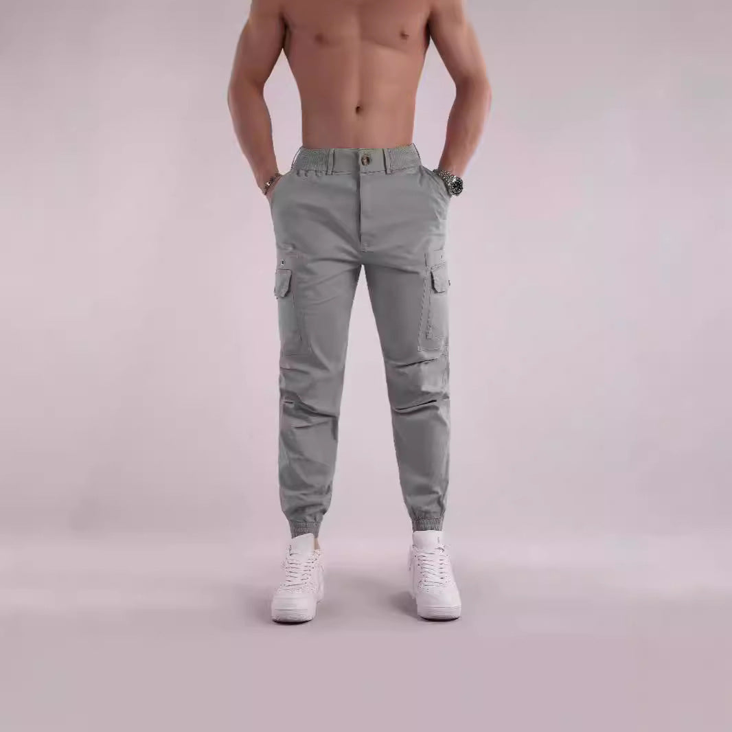 Herren Cargo-Hose mit funktionalen Taschen und elastischem Bund Echoarchiv