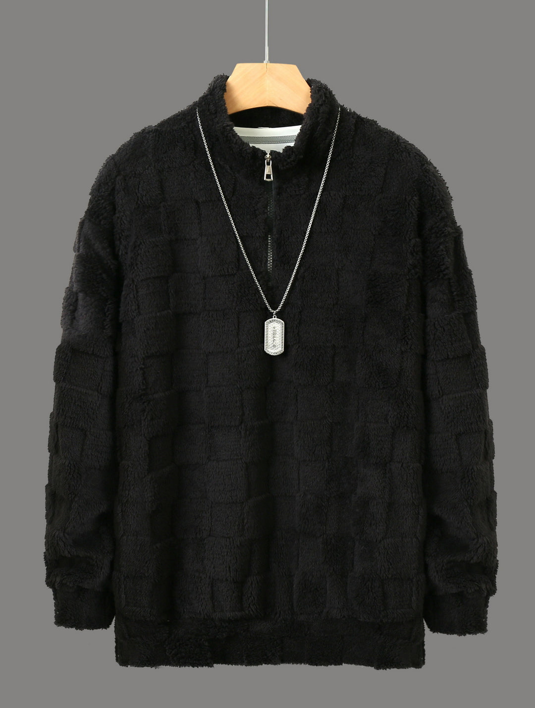 Herren kuscheliger Fleece-Pullover mit Stehkragen und Reißverschluss Echoarchiv