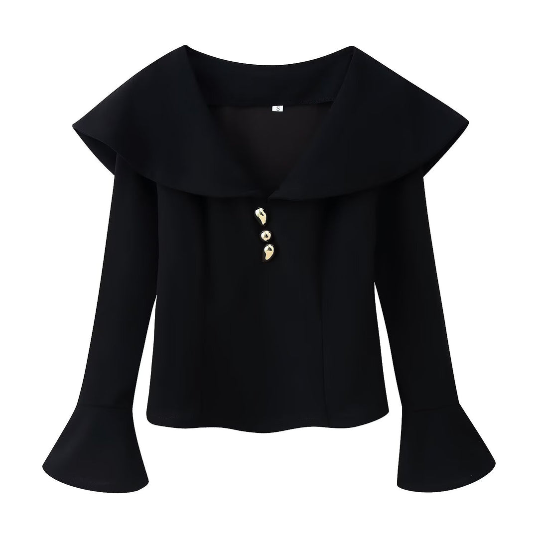 Damen hochtaillierte Palazzo‑Hose mit weitem Bein, Bundfalten und verdecktem Verschluss Echoarchiv