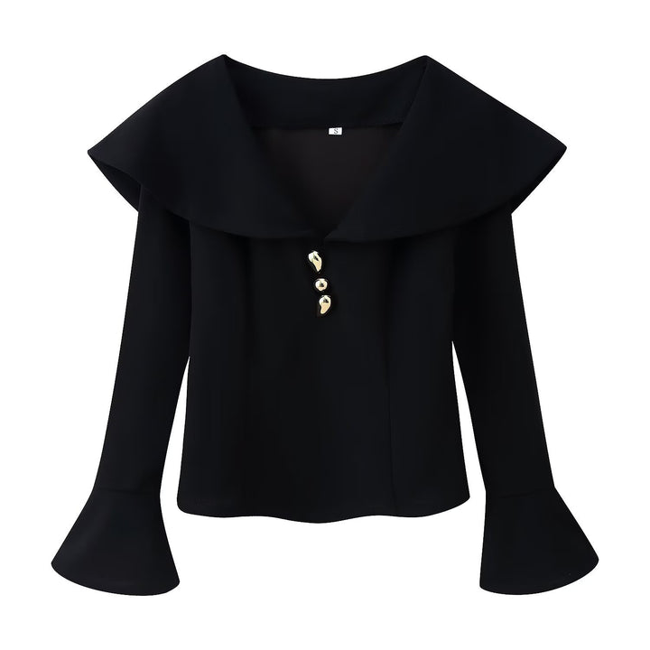 Damen hochtaillierte Palazzo‑Hose mit weitem Bein, Bundfalten und verdecktem Verschluss Echoarchiv