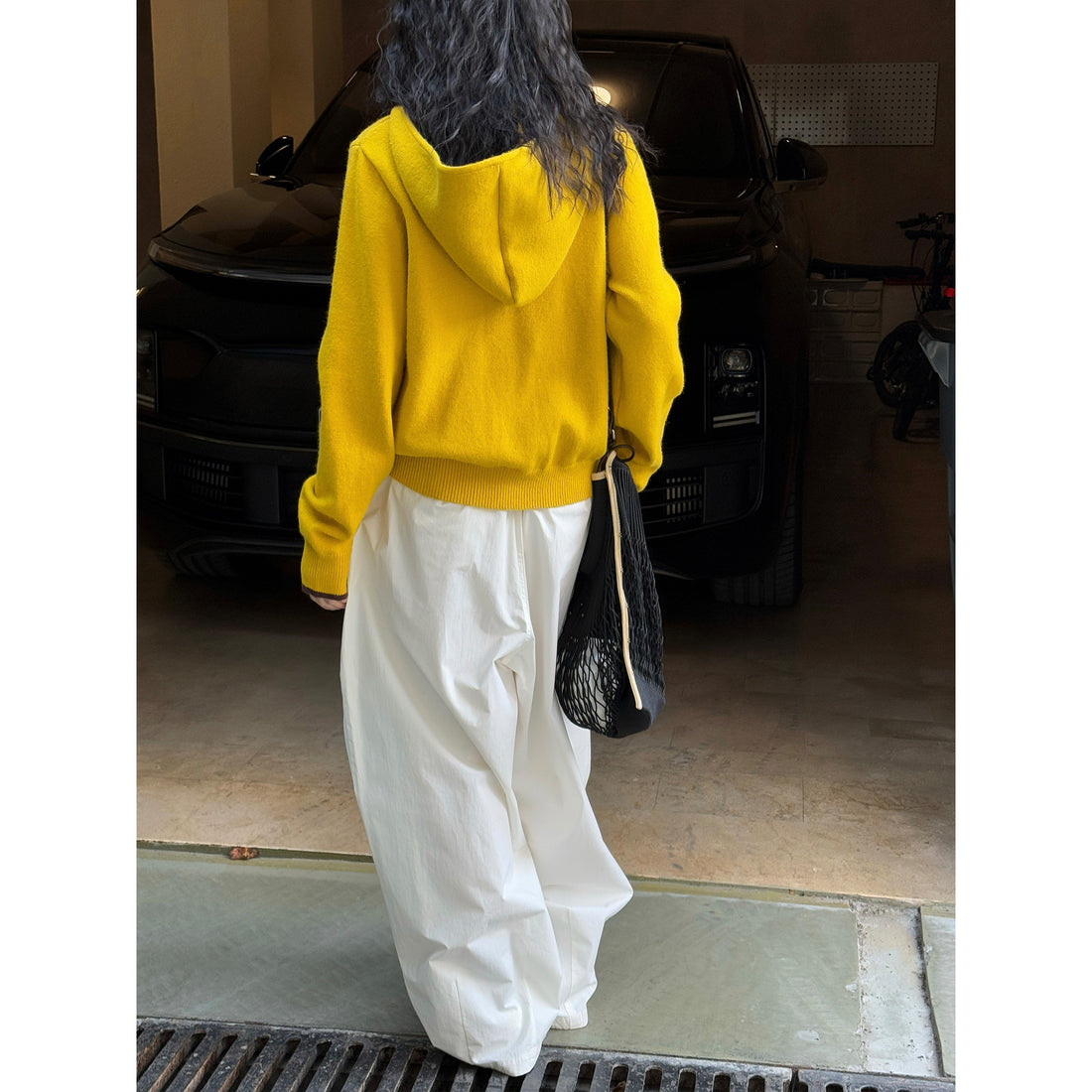 Damen Kapuzen‑Zipcardigan aus feinem Strick mit geripptem Bund Echoarchiv