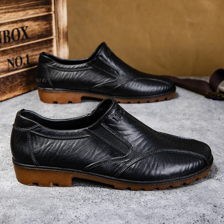 Herren Elegante Slip-On Business-Halbschuhe mit elastischen Einsätzen und rutschfester Profilsohle Echoarhiv