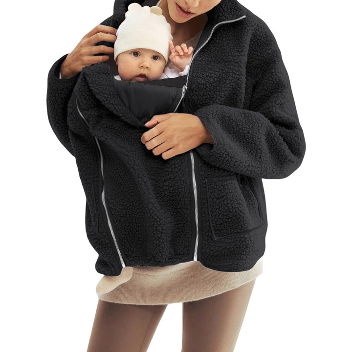 Damen nan oversized Teddyfleece Jacke mit Stehkragen und durchgehendem Reißverschluss Echo Archiv