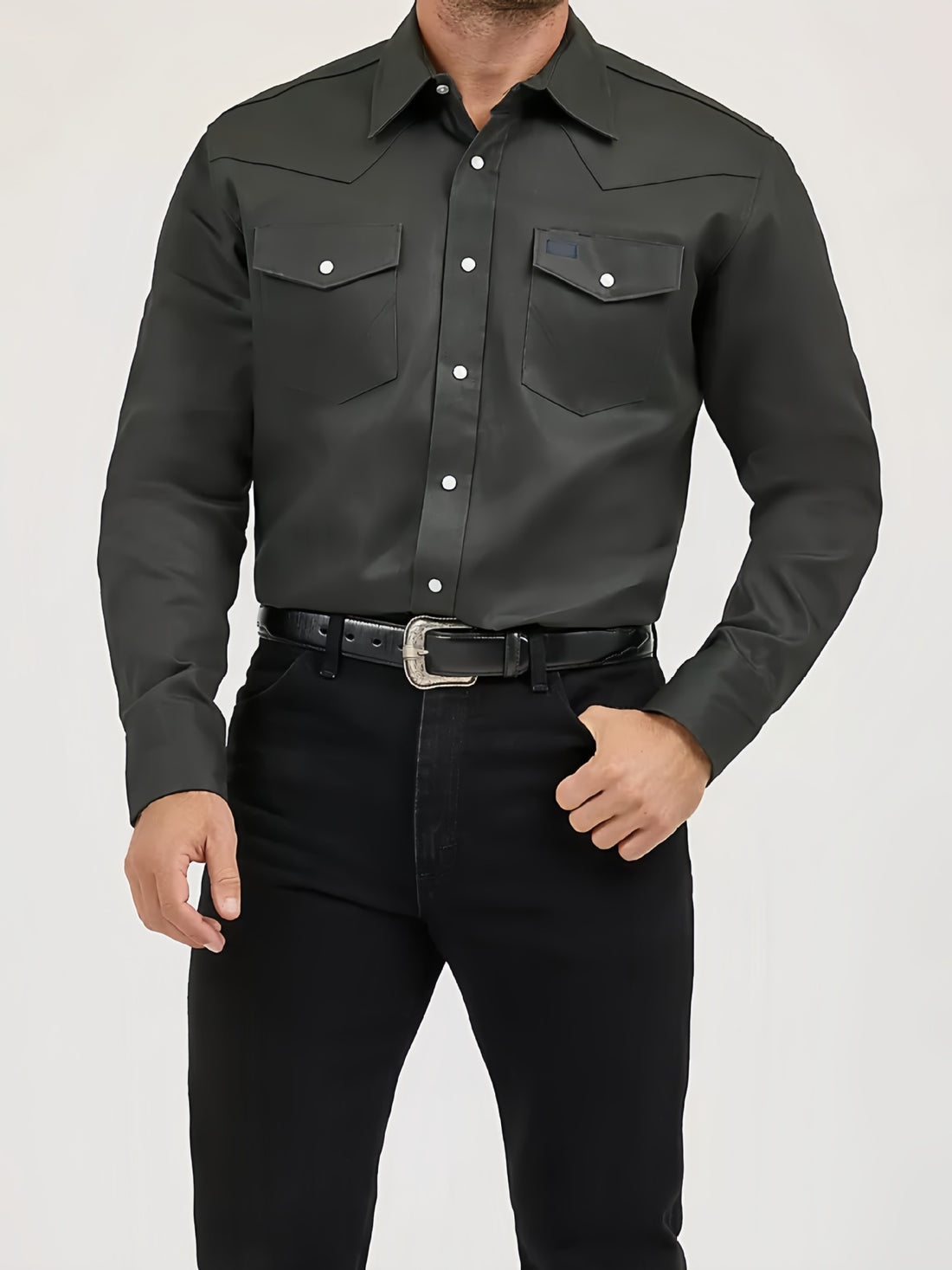 Herren Klassisches Langarmhemd mit Brusttaschen – Arvello