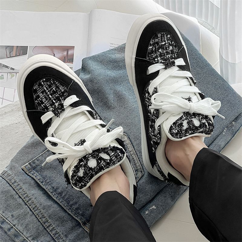 Damen Sneakers mit modischem Tweed-Design und übergroßen Schnürsenkeln Echo Archiv