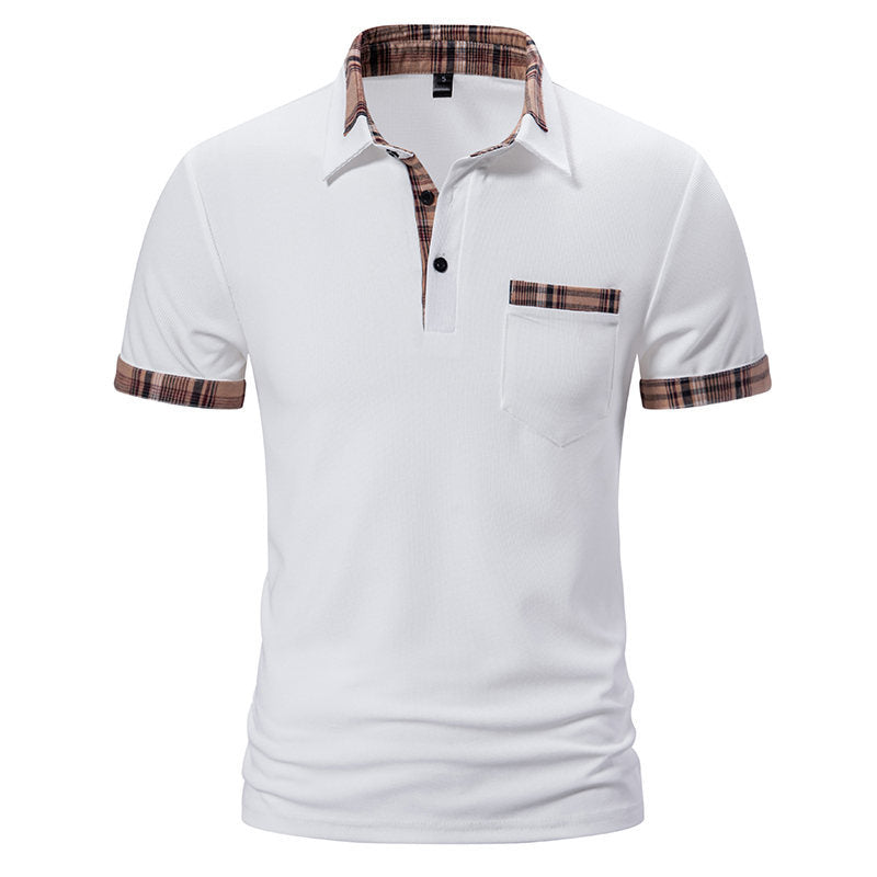 Herren Poloshirt mit modernem Karomuster und komfortablem Schnitt Echoarchiv
