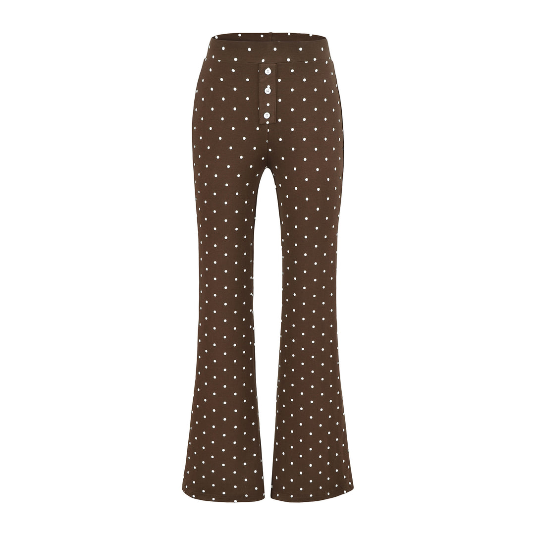 Damen Zweiteiliges Stretch-Jersey Lounge-Set mit Cropped Longsleeve und High‑Waist Schlaghose Echoarchiv