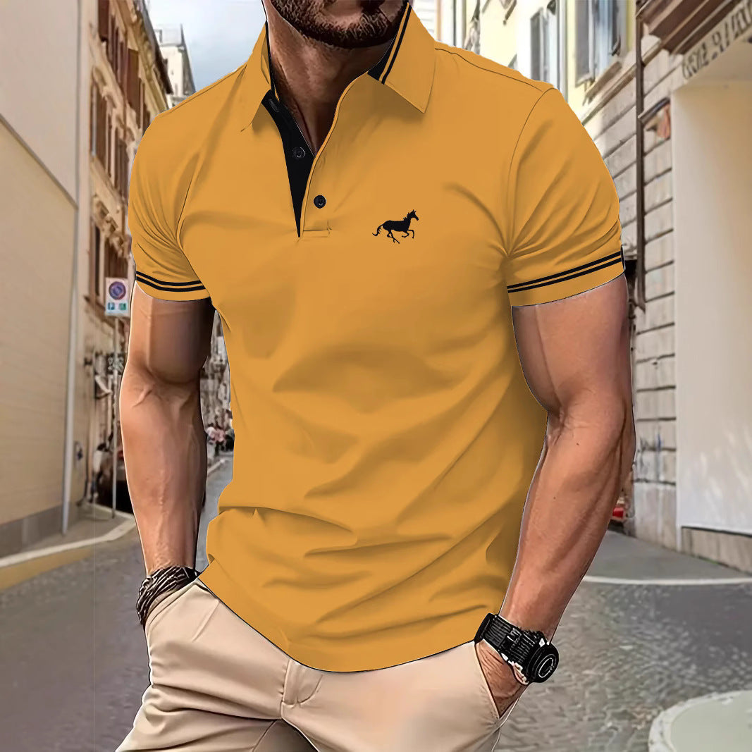 Herren Poloshirt mit modernem Kontrastkragen Echoarchiv