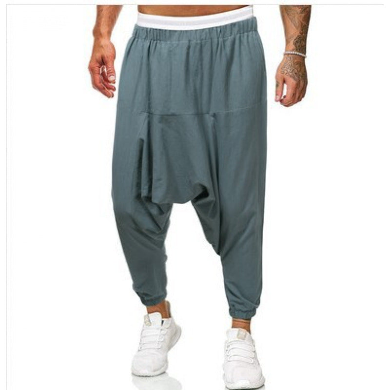 Herren Bequeme Haremshose mit elastischem Bund und seitlichen Taschen Echoarchiv