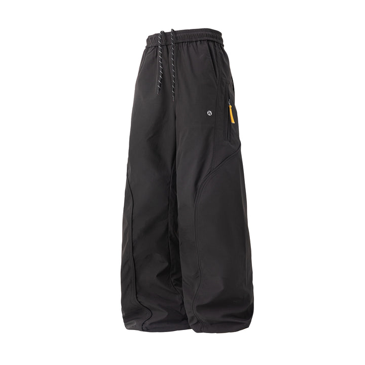 Unisex Weite Nylon-Freizeithose mit Tunnelzug und Reißverschlusstasche Echo Archiv