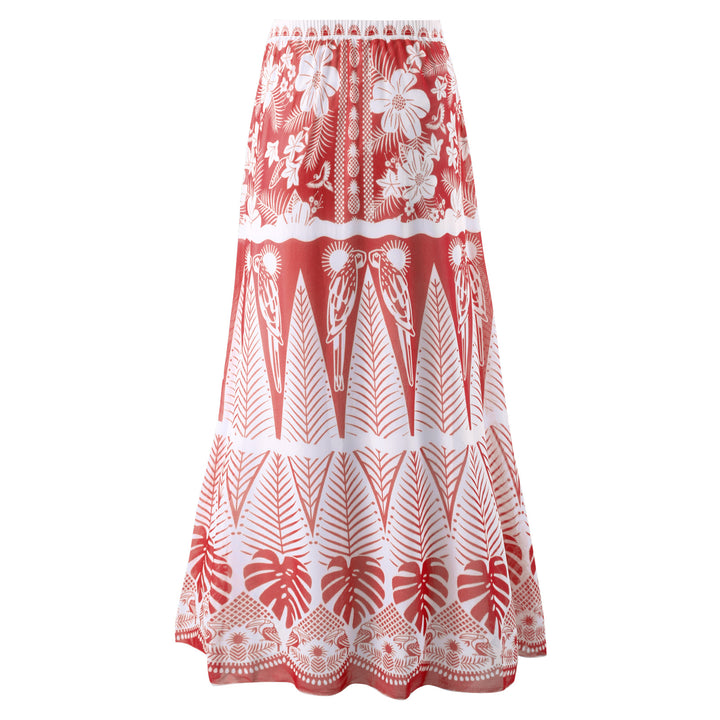 Damen Maxirock mit floralem Print und elastischem Bund Echo Archiv
