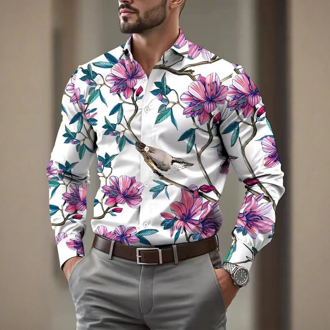 Herren Hemd mit floralen Mustern Echoarchiv