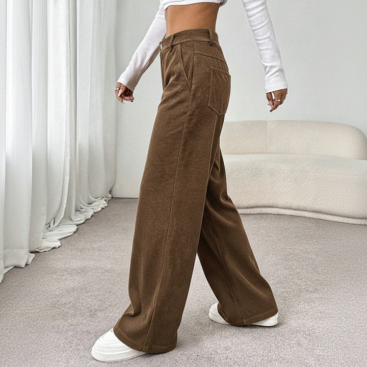 Damen Bequeme Weite Hochtaillierte Hose Echo Archiv