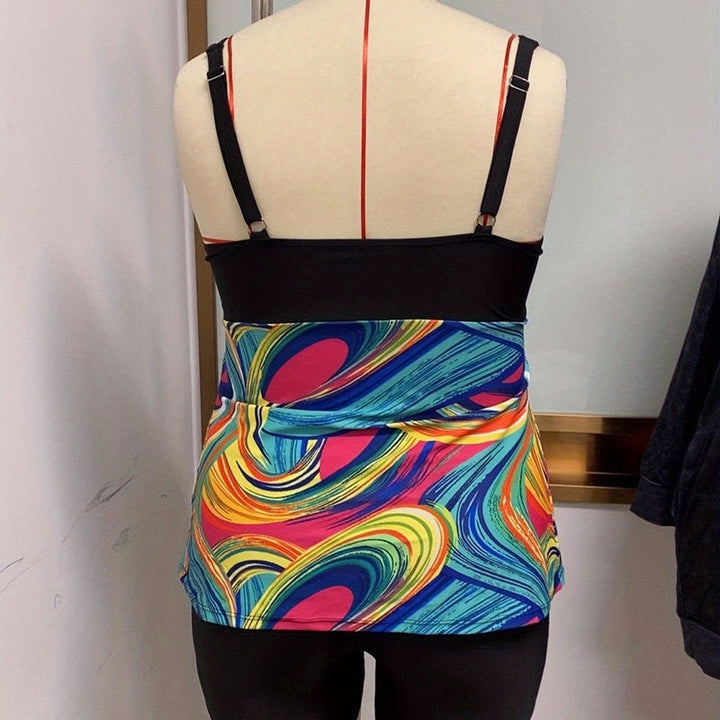 Damen Sportliche Tankini mit buntem Muster Echo Archiv