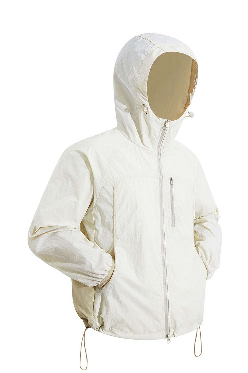 Herren Ultraleichte Kapuzenwindjacke aus Ripstop mit verstellbarem Saum & Brustreißverschluss Echoarchiv