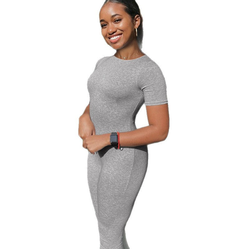 Damen figurbetonter Jumpsuit mit elegantem Reißverschluss und schmalem Bein Echo Archiv