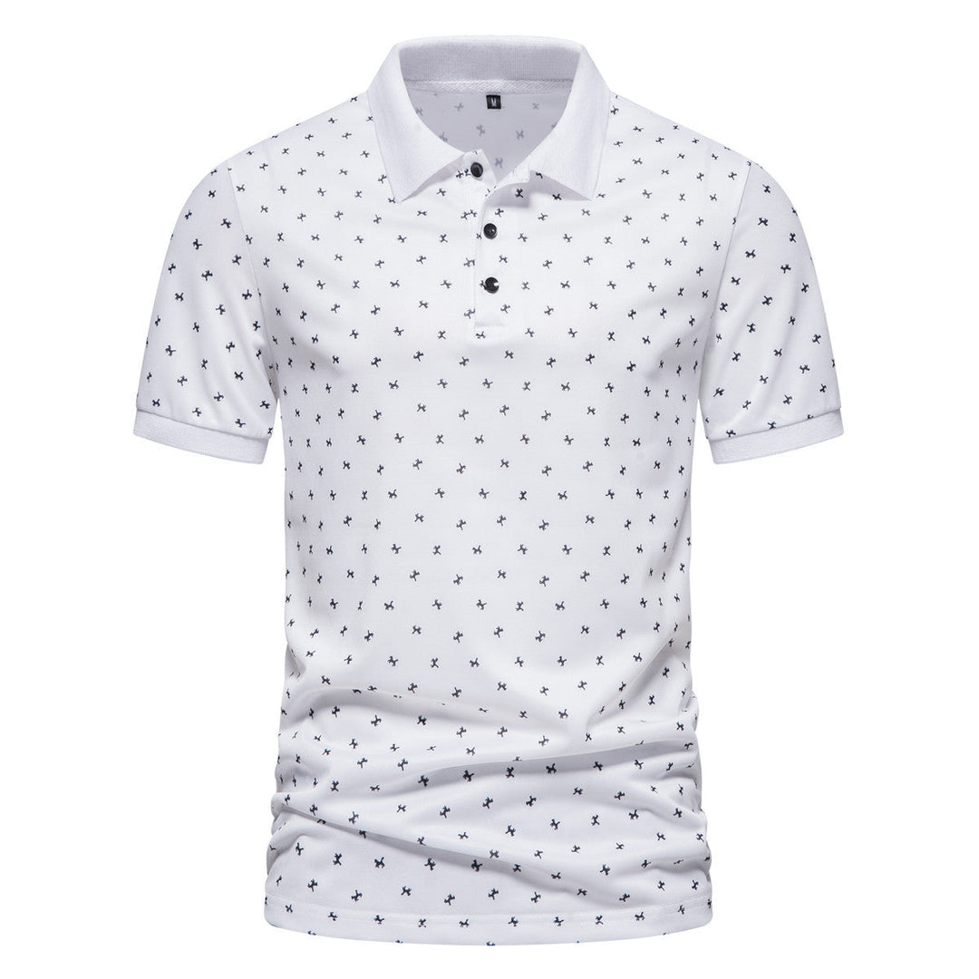 Herren Poloshirt mit Echoarchivrnem Muster und atmungsaktiven Eigenschaften Echoarchiv