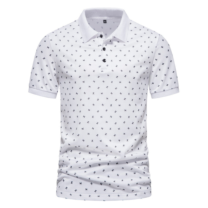 Herren Poloshirt mit Echoarchivrnem Muster und atmungsaktiven Eigenschaften Echoarchiv