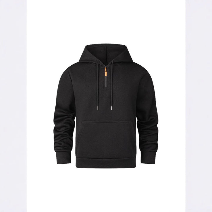 Herren moderner Kapuzenpullover mit halbem Reißverschluss und Kängurutasche Echoarchiv