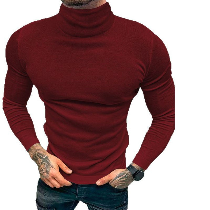 Herren Stehkragenpullover aus hochwertiger Baumwollmischung mit strukturiertem Design Echoarchiv
