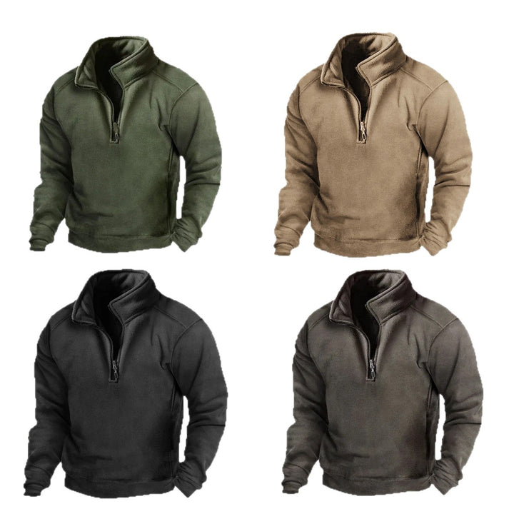 Herren Fleece Pullover mit stehendem Kragen Echoarchiv
