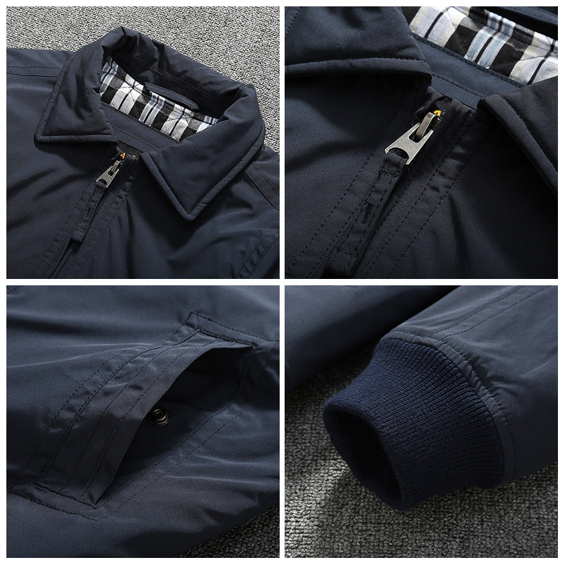 Herren Übergangsjacke im Harrington-Stil mit gesteppter Innenfütterung und Rippbündchen Echoarchiv