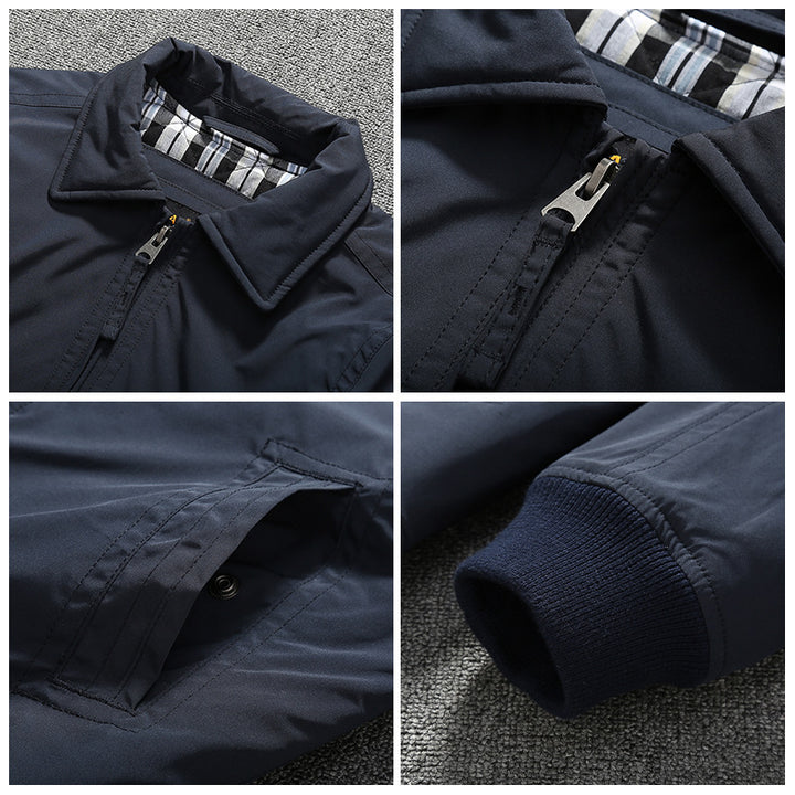 Herren Übergangsjacke im Harrington-Stil mit gesteppter Innenfütterung und Rippbündchen Echoarchiv