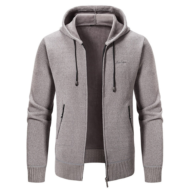 Herren nan warme Strickoptik-Zipjacke mit Teddyfutter, Kapuze und verdeckten Reißverschlusstaschen Echo Archiv