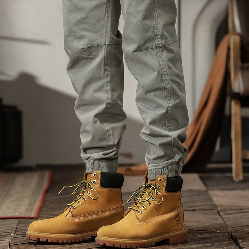 Herren Tapered Cargohose im Joggerstil mit Knie-Teilungsnähten, Tunnelzug & elastischen Bündchen Echoarchiv