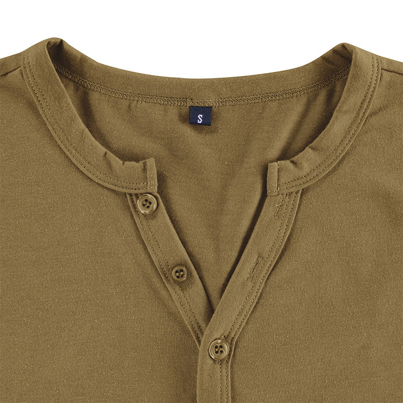 Herren Kurzarm-Henley-Shirt mit eleganter Knopfleiste und bequemem Schnitt Echoarchiv