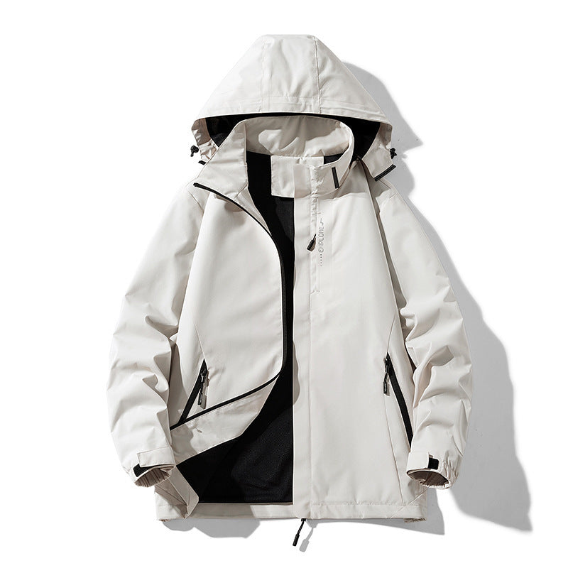 Damen wasserdichte Outdoorjacke mit atmungsaktivem Netzfutter, mit Reißverschluss versehenen Taschen und Klettverschlüssen – Célinea