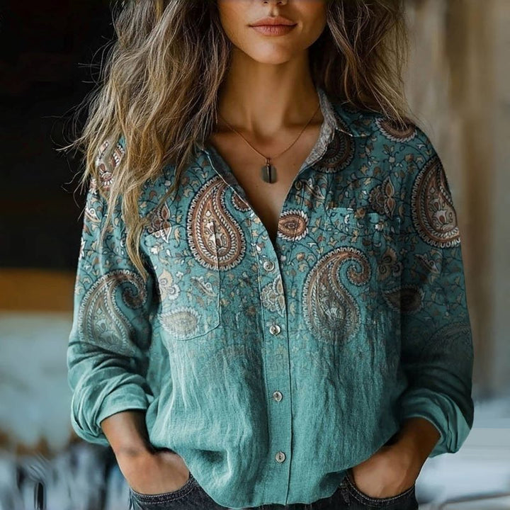 Damen Modische Bluse mit Paisleymuster Echoarchiv
