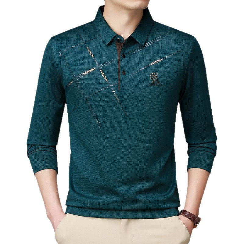 Herren Poloshirt mit stylischem Grafikdruck und hochwertigem Funktionsmaterial Echoarchiv