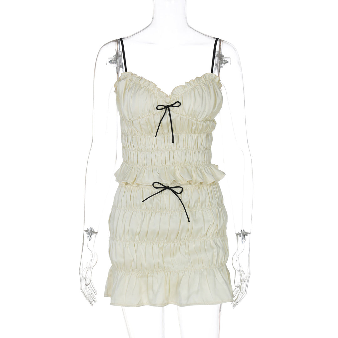 Damen Raffiniertes Mini-Kleid mit Rüschendetails und verstellbaren Trägern Echo Archiv