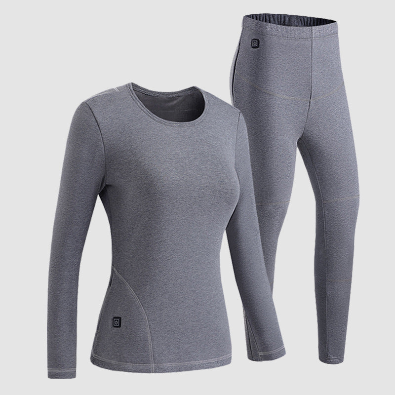 Damen Eng anliegendes Thermo-Funktionsset mit Langarmshirt und hoher Thermoleggings Drune