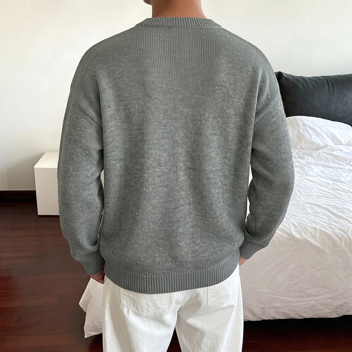 Damen Relaxed-Strickpullover mit Stern-Intarsie, Rundhalsausschnitt & lässigem Sitz Echoarchiv
