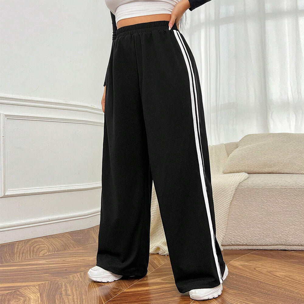 Damen sportliche weite Freizeithose mit seitlichen Kontraststreifen Echo Archiv