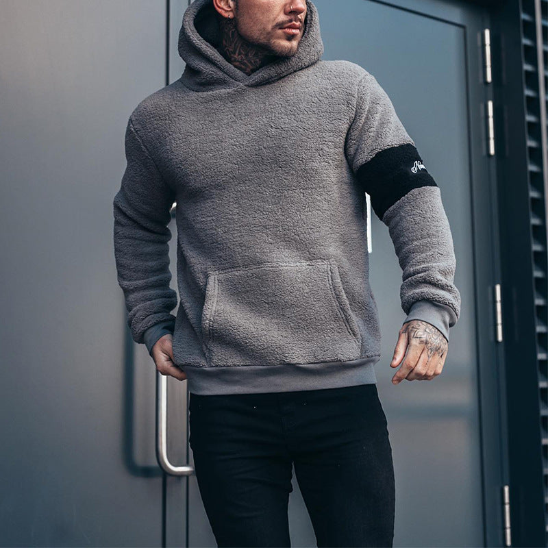 Herren Kuscheliger Fleece-Hoodie mit grafischen Akzenten Echoarchiv