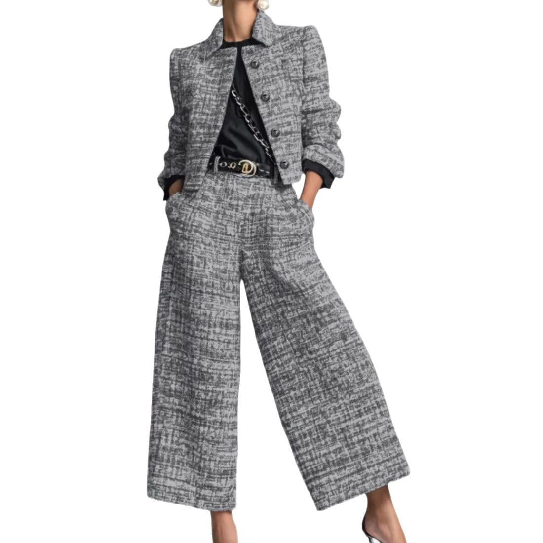 Damen Modernes Tweed-Anzug-Set – Élanora