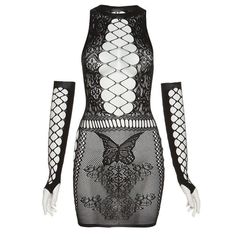 Damen Körperbetonendes Spitzenkleid Echo Archiv