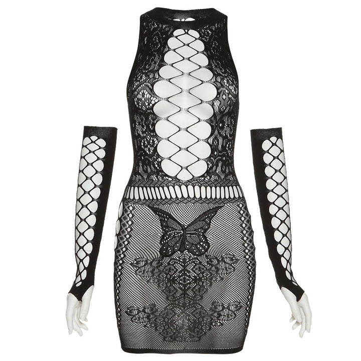 Damen Körperbetonendes Spitzenkleid Echo Archiv