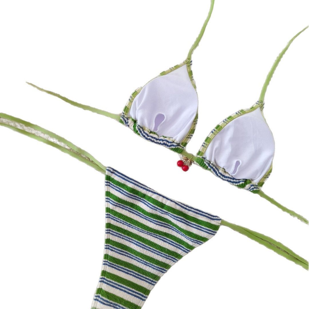 Damen Triangel-Bikini mit verspieltem Streifenmuster Echo Archiv