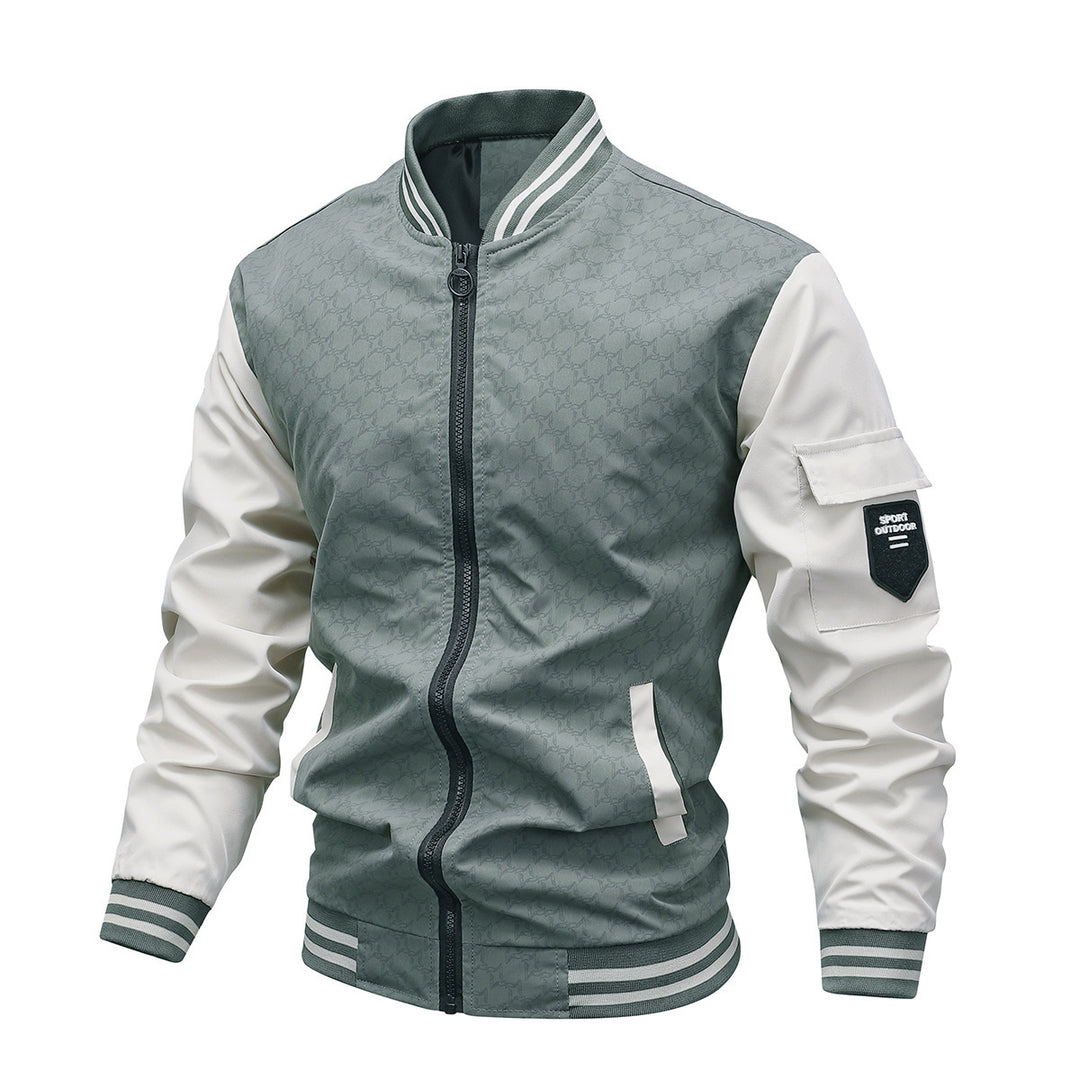 Herren Modische Bomberjacke mit Stehkragen Echo Archiv