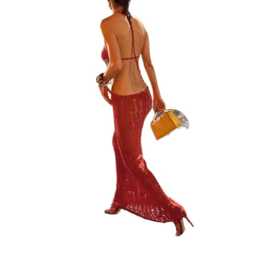 Damen Maxikleid mit raffiniertem Cut-Out-Design und zarten Trägern Echo Archiv